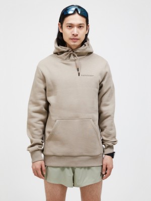 Beige Men Peak Performance Original Small Logo Hood Hoodie | US-VLMFP7062