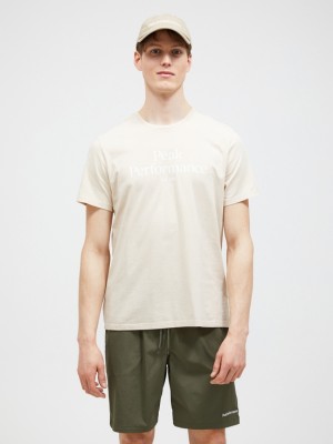 Beige Men Peak Performance Original T-shirt | US-MKUHD8301