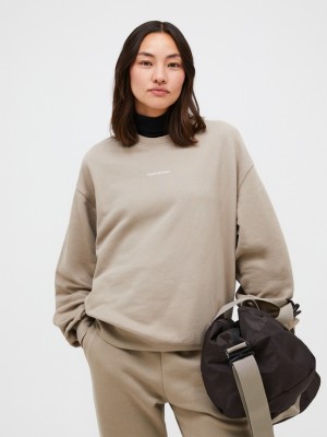 Beige Women Peak Performance Original Terry Crew Sweatshirt | US-CRYZJ2534