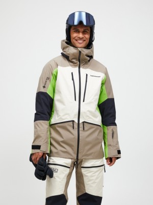 Beige / Cream Men Peak Performance Vertical Gore-tex Pro 3l Shell Ski Jacket | US-IUKDB2061