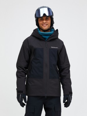 Black Men Peak Performance Edge 2l Insulated Shell Ski Jacket | US-LPMHE8791