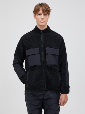 Black Men Peak Performance Heavy Pile Oversized Fleece Jacket | US-VKWAN0975