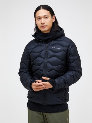 Black Men Peak Performance Helium Hood Down Jacket | US-QFSBV5624