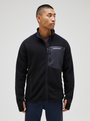 Black Men Peak Performance Pile Zip Fleece Jacket | US-WLKQS3521