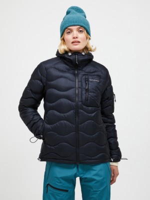 Black Women Peak Performance Helium Utility Hood Down Jacket | US-RFZYL7425