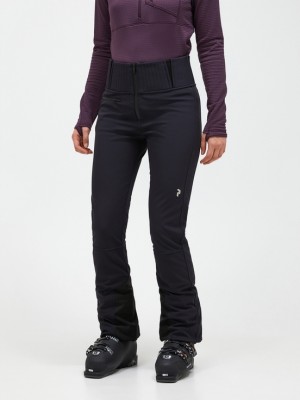 Black Women Peak Performance High Stretch Ski Pants | US-SLVMR8053