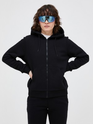 Black Women Peak Performance Original Small Logo Zip Hoodie | US-GXLUE6234