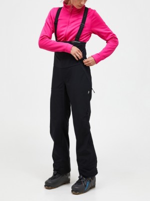 Black Women Peak Performance Stretch Softshell Bib Pants | US-IDFLA7185