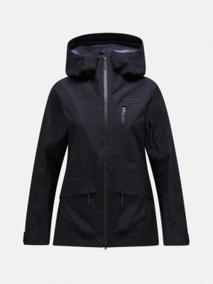 Black Women Peak Performance Vertical Gore-tex 3l Shell Ski Jacket | US-VUWLK5163