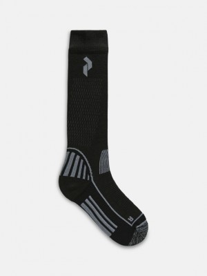 Black / Grey Women Peak Performance Ski Socks | US-XRYZM4176