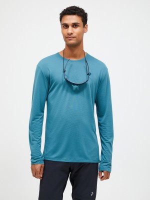 Blue Men Peak Performance Polartec® Delta™ Longsleeve T-shirt | US-NLWIG8162