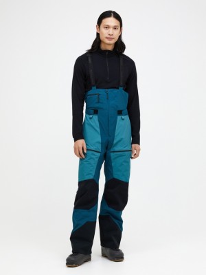 Blue / Black Men Peak Performance Vertical Gore-tex Pro 3l Shell Bib Pants | US-UXTWY1640