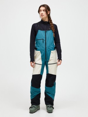 Blue / White / Black Women Peak Performance Vertical Gore-tex Pro 3l Shell Bib Pants | US-LAKJN3085