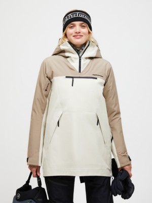 Cream Women Peak Performance Vertical Gore-tex 3l Anorak Ski Jacket | US-DQLPC1826