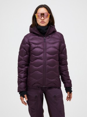 Dark Purple Women Peak Performance Helium Hood Down Jacket | US-YRCPJ1782