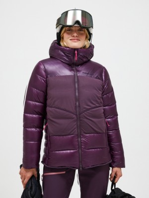 Dark Purple Women Peak Performance Minus Degree Down Puffer Ski Jacket | US-NSMKV2867