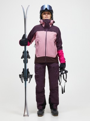 Dark Purple / Pink Women Peak Performance Vislight Gore-tex C-knit 3l Shell Ski Jacket | US-VSJAL5469