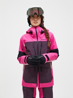 Dark Purple / Pink Women Peak Performance Vertical Gore-tex Pro 3l Shell Ski Jacket | US-KVDHU8714