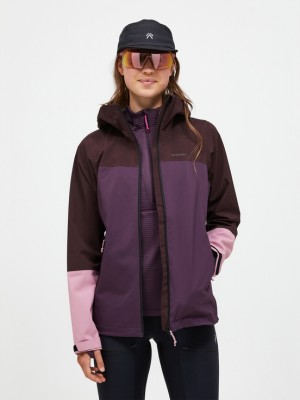 Dark Purple / Pink Women Peak Performance Trail Hipe Shell Jacket | US-BXMKJ5946