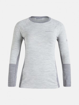 Grey Women Peak Performance Magic Crew Base Layer | US-ZPDUR1356