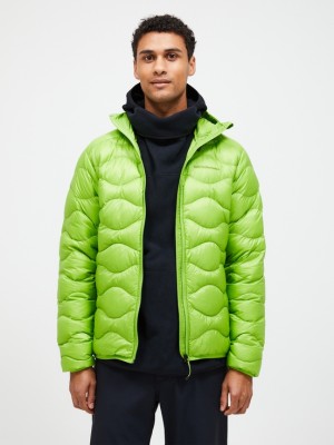 Light Green Men Peak Performance Helium Hood Down Jacket | US-UJFCO4259