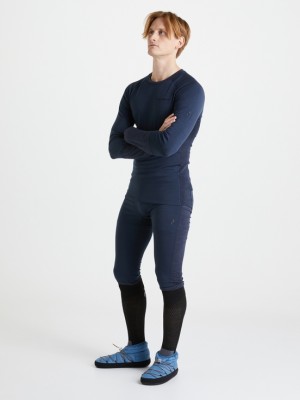 Navy Men Peak Performance Magic 3/4 Long Johns Base Layer Pants | US-WMILE8421