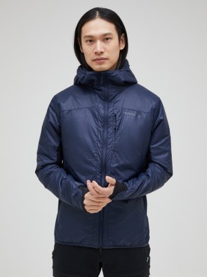 Navy Men Peak Performance Radiance Hood Winter Jacket | US-HQZKU7456