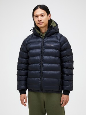 Navy Men Peak Performance Tomic Insulated Hood Winter Jacket | US-EQVOP7638