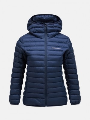 Navy Women Peak Performance Down Liner Hood Down Jacket | US-LZAQB0527