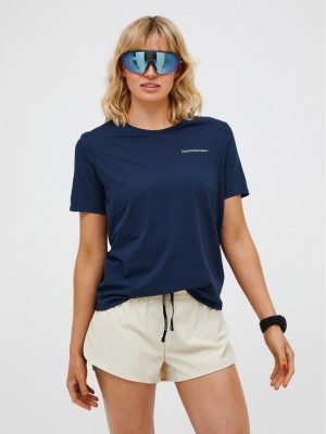 Navy Women Peak Performance Explore Logo T-shirt | US-ZDAUB0716