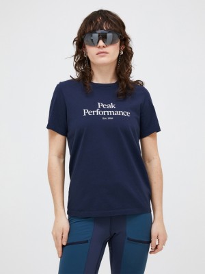 Navy Women Peak Performance Original T-shirt | US-ETKSW9367