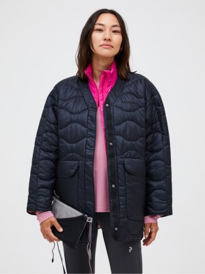 Navy / Dark Purple / Pink Women Peak Performance Helium Reversable Winter Jacket | US-HKXWC0547