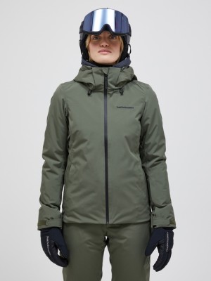 Olive Women Peak Performance Anima 2l Insulated Shell Ski Jacket | US-YUAIQ9816