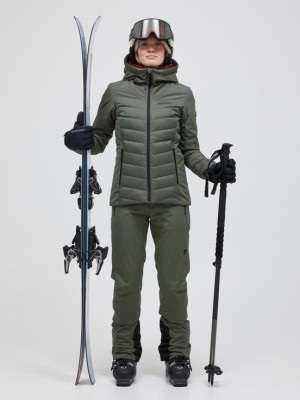 Olive Women Peak Performance Blackfire Down Ski Jacket | US-YBICM8031