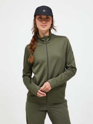 Olive Women Peak Performance Rider Tech Zip Midlayers | US-KBUON8921