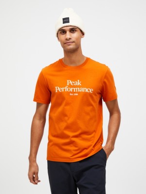 Orange Men Peak Performance Original T-shirt | US-OHGFM1604