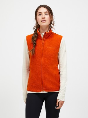 Orange Women Peak Performance Pile Vest | US-UWELR0982