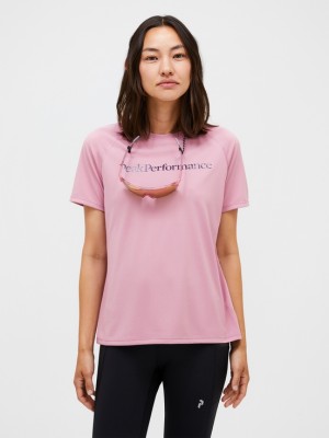 Pink Women Peak Performance Active T-shirt | US-YPMUA1324