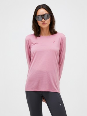 Pink Women Peak Performance Polartec® Delta™ Longsleeve T-shirt | US-CHLTZ5321