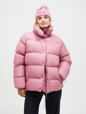 Pink Women Peak Performance Puffer Down Jacket | US-DQGFC5167