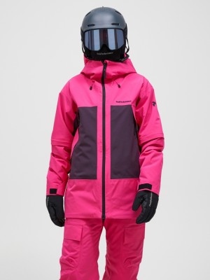 Pink / Dark Purple Women Peak Performance Edge 2l Insulated Shell Ski Jacket | US-UWYKR6054