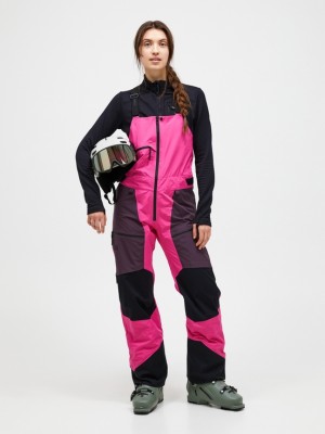 Pink / Dark Purple Women Peak Performance Vertical Gore-tex Pro 3l Shell Bib Pants | US-CMVZY1756