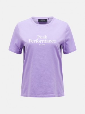 Purple Women Peak Performance Original T-shirt | US-JZAQE8623