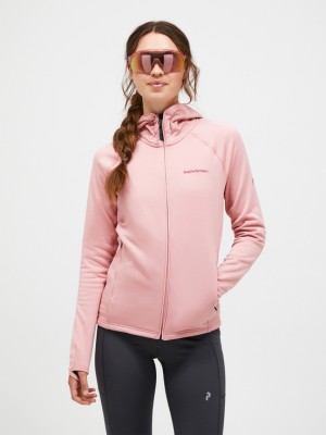 Rose Women Peak Performance Chill Light Zip Hood Midlayers | US-KGVCJ9162