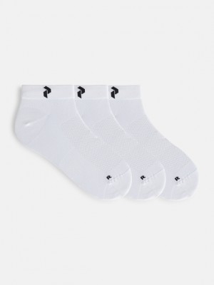 White Women Peak Performance Low 3-pack Socks | US-WPNBQ4702