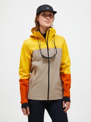 Yellow / Beige / Orange Women Peak Performance Trail Hipe Shell Jacket | US-YJDXK5670