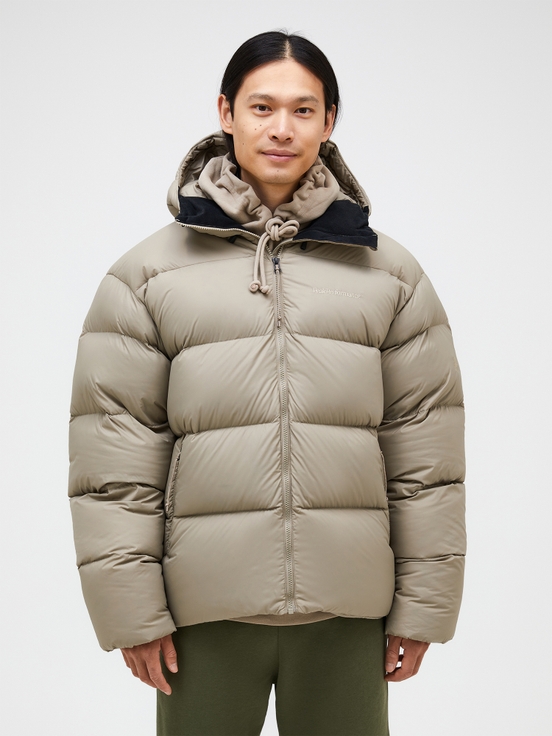 Beige Men Peak Performance Frost Oversized Puffer Down Jacket | US-EKNOY8375