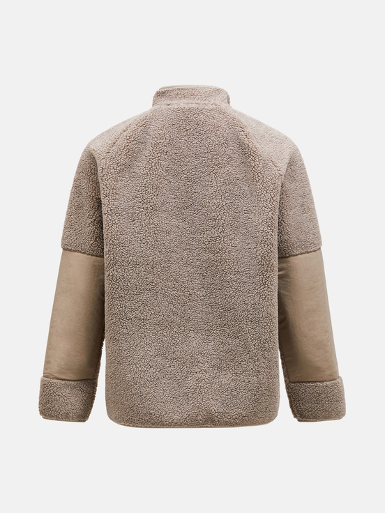 Beige Men Peak Performance Heavy Pile Oversized Fleece Jacket | US-PSQGE1507