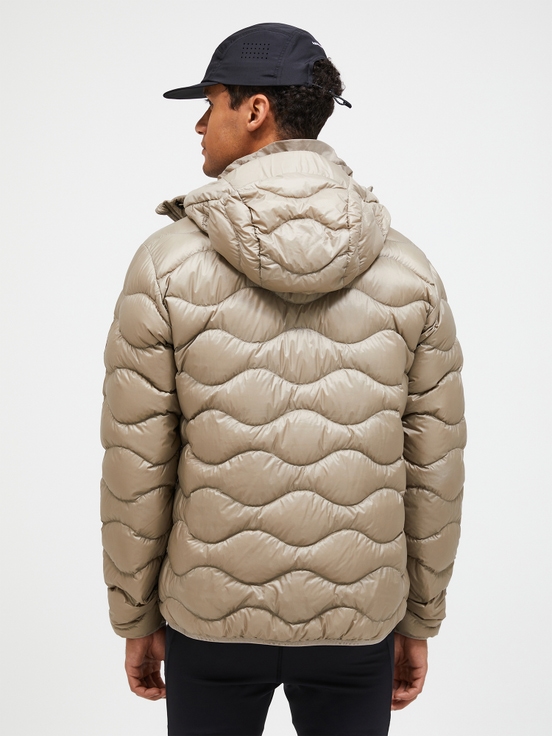 Beige Men Peak Performance Helium Hood Down Jacket | US-FWJBV9147