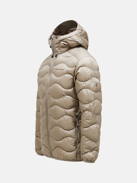 Beige Men Peak Performance Helium Hood Down Jacket | US-FWJBV9147